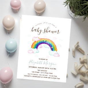 Unicorn Regenbogen Streifen Kinderdusche Einladung