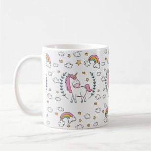 Unicorn-Regenbogen-Tasse bewölkt Stern-Geschenk Kaffeetasse
