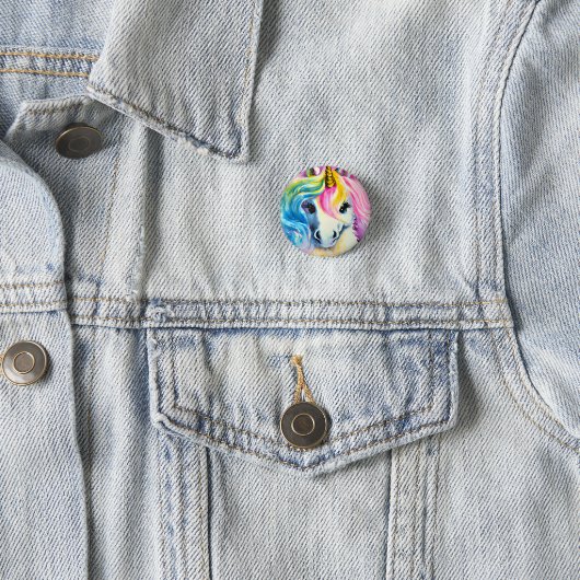 Unicorn Regenbogen Wasserfarbe Button (Beispiel)