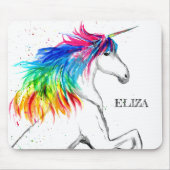 Unicorn Regenbogenfarbe Farbenfrohe Kinder Mädchen Mousepad (Vorne)
