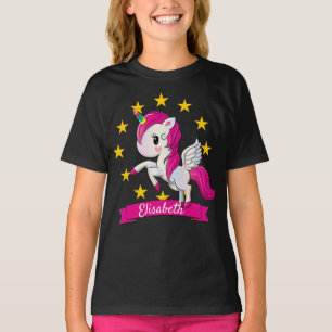 Unicorn Regenbogengeburt personalisiert farbig T-Shirt