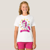 Unicorn Regenbogengeburt personalisiert farbig T-Shirt (Vorne ganz)