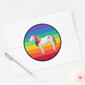 Unicorn-Regenbogenkleber Runder Aufkleber (Umschlag)