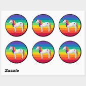 Unicorn-Regenbogenkleber Runder Aufkleber (Blatt)