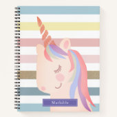 Unicorn Regenbogenstreifen Magisch Notizblock (Vorderseite)