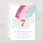 Unicorn Regenbogenwolke Kinder Geburtstag Magneteinladung (Vorderseite)