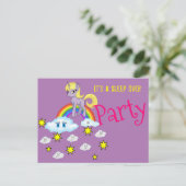 Unicorn-Regenbogenwolken auf der Postkarte Schlafe (Stehend Vorderseite)