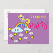 Unicorn-Regenbogenwolken auf der Postkarte Schlafe (Vorne/Hinten)