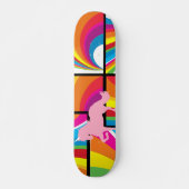 Unicorn Regenbogenwolken Skateboard Deck (Vorne)