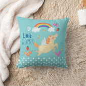 Unicorn Regenbogenwolken und Blume Little Dreamer Kissen (Decke)