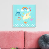 Unicorn Regenbogenwolken und Blume Little Dreamer Leinwanddruck (Insitu (Wohnzimmer))