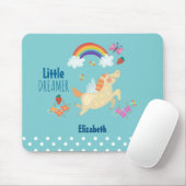 Unicorn Regenbogenwolken und Blume Little Dreamer Mousepad (Mit Mouse)