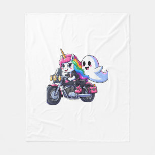 Unicorn Reiten mit Motorrad Jungs Frauen Kinder Er Fleecedecke