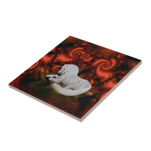 Unicorn Restatasy Fantasy Art Fliese (Seite)