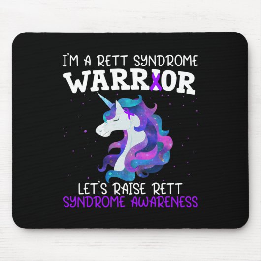 Unicorn-Rett-Syndrom Warrior Gift Rett Syndrom A Mousepad (Vorne)