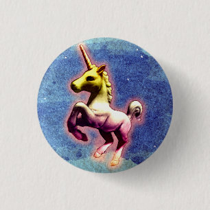 Unicorn-Revers-Button-Knopf (Galaxie-Schimmer) Button
