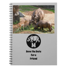 Unicorn Rhino Silhouette Monogramm Foto Notizblock