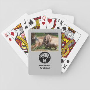 Unicorn Rhino Silhouette Monogramm Foto Spielkarten