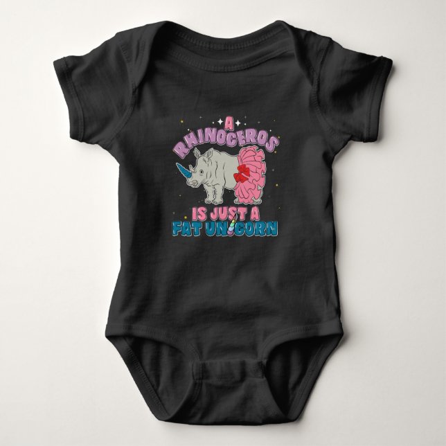 Unicorn Rhinoceros Animal Baby Dusche Junge Mutter Baby Strampler (Vorderseite)