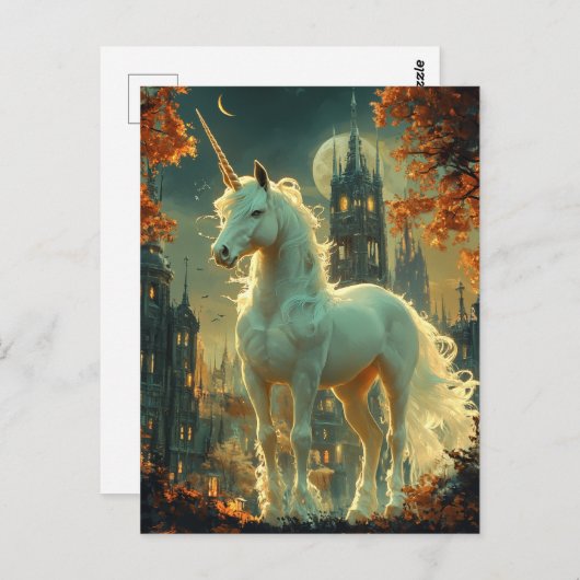 Unicorn Riant Postkarte (Vorne/Hinten)