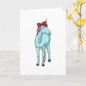 Unicorn Ribbon Karte (Gelbe Blume)