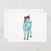 Unicorn Ribbon Postkarte (Vorne/Hinten)