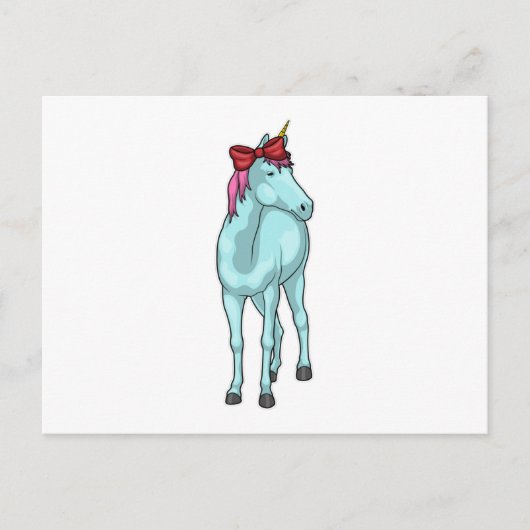 Unicorn Ribbon Postkarte (Vorderseite)