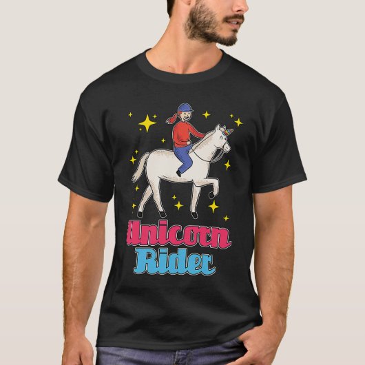 Unicorn Rider Horse Jumping Loves Equestrian Sport T-Shirt (Vorderseite)