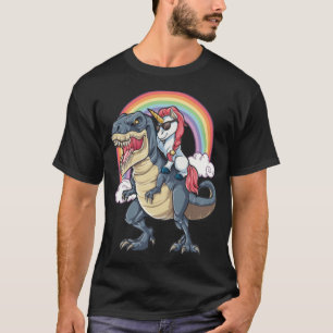 Unicorn Riding Dinosaur Liebe Vater T-Shirt