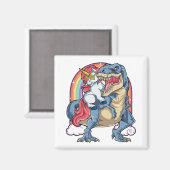 Unicorn Riding Dinosaur Magnet (Vorderseite/Rückseite)