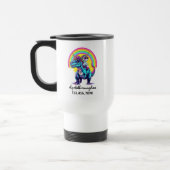 Unicorn Riding Dinosaur Rainbow Name school Reisebecher (Links)