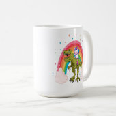 Unicorn Riding Dinosaur Tasse (VorderseiteRechts)