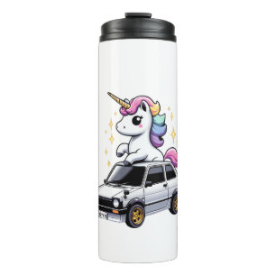 Unicorn Riding Kei Car Boys Girls Damen Kinder Tee Thermosbecher