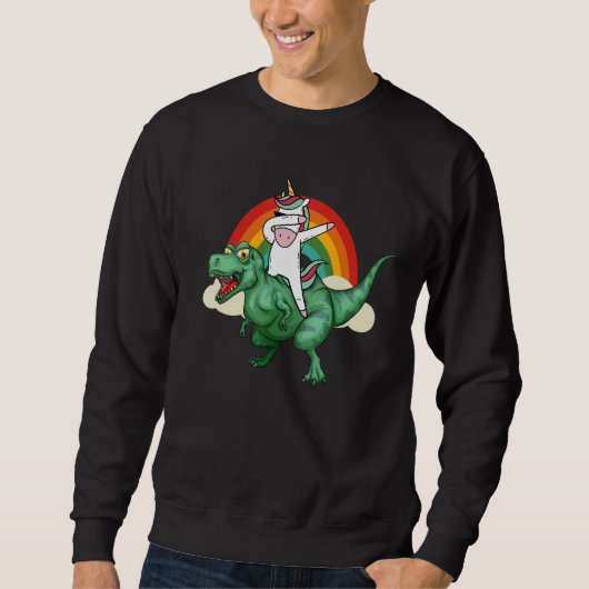 Unicorn Riding Rex Dinosaur Boys Girls Men Women R Sweatshirt (Vorderseite)