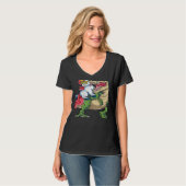 Unicorn Riding rex Dinosaur Rainbow Boys Girls Tee (Vorderseite Vollansicht)