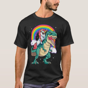 Unicorn Riding Rex Dinosaurier Boys Girls Men Wome T-Shirt