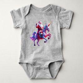 Unicorn Riding Santa Baby Strampler
