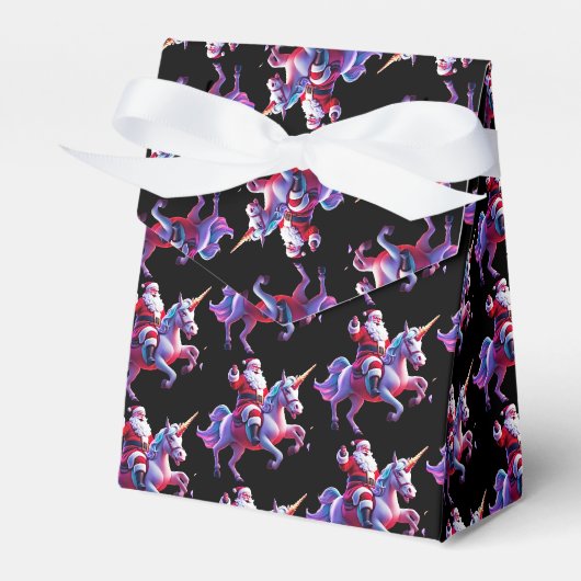 Unicorn Riding Santa Geschenkschachtel (Vorderseite)