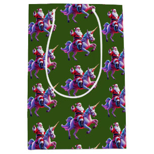 Unicorn Riding Santa Mittlere Geschenktüte