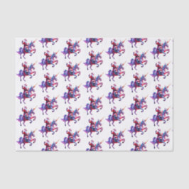 Unicorn Riding Santa Seidenpapier