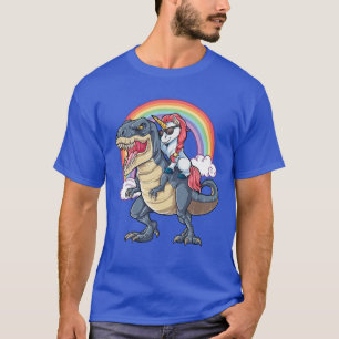 Unicorn Riding T Rex Dinosaur Boys Girls Kinder Ge T-Shirt