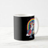 Unicorn Riding T rex Dinosaur Boys Girls Men Rainb Kaffeetasse (VorderseiteRechts)
