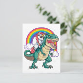 Unicorn Riding T rex Dinosaur Boys Girls Men Women Einladung (Stehend Vorderseite)