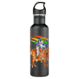 Unicorn Riding T-Rex Dinosaur For Kids Boys Girls Edelstahlflasche
