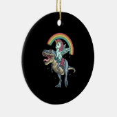 Unicorn Riding T rex Dinosaur Keramik Ornament (Rechts)