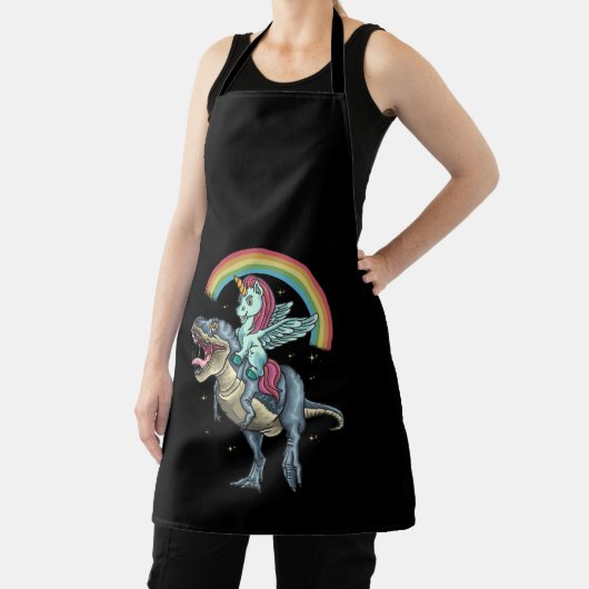 Unicorn Riding T rex Dinosaur Schürze (InSitu)