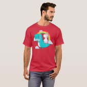 Unicorn Riding TRex Dinosaur Rainbow T-Shirt (Vorne ganz)