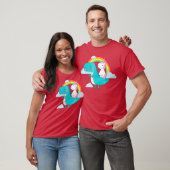 Unicorn Riding TRex Dinosaur Rainbow T-Shirt (Unisex)