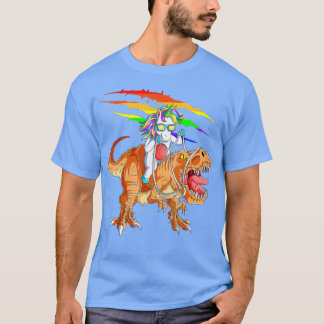 Unicorn Riding TRex Dinosaurier für Kinder Jungen  T-Shirt