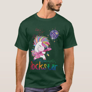 Unicorn Rock star Gitarre Rockin Music Singer Rain T-Shirt